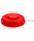 Two Pack Red Abs Ibc Tank Lid Covers With Vent Valves For Easy Pouring Pressure Control Breathable Design Perfect For Industrial Storage Tanks, showing dimensions.