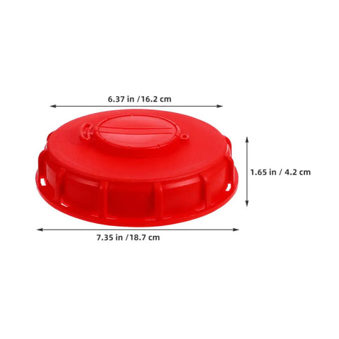 Two Pack Red Abs Ibc Tank Lid Covers With Vent Valves For Easy Pouring Pressure Control Breathable Design Perfect For Industrial Storage Tanks, showing dimensions.