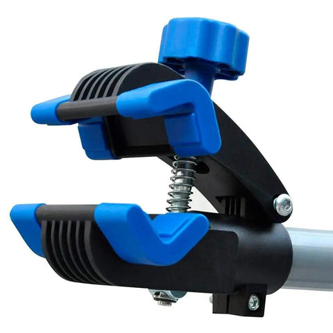Portable Bike Repair Stand With Adjustable Height Handy Tool Tray And 360 Degree Swivel Clip Holds Up To 66 Lbs close-up of clip