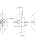 Technical diagram of 2A Six Channel Slip Ring Rotary Connector for pan tilt stage lighting showing dimensions and specifications.