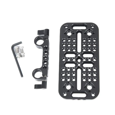 Pro Camera Cheese Mounting Plate With 15mm Rod Clamp Built Like A Tank For DSLR Videography Rigs And Cinema Mods Featuring Flawless 9mm Drill Spacing For Your Next Blockbuster Shoot