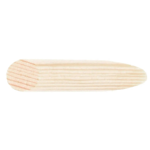 Close-up of a single plug from 50 Pieces Pine Wood Pocket Hole Plugs Kit With Oblique Hole Design For Drilling Locator Accessories And Wood Repairs