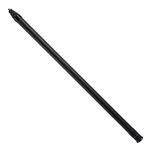 Badass Carbon Fiber Selfie Stick Extends One Hundred Eighteen Inches Ultra Light Extension Pole smooth black monopod detail view.