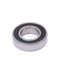 Front view of 12x24x6 mm deep groove ball bearing with double rubber seals, steel housing
