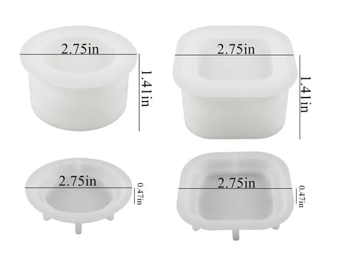 Two Sizes Silicone Candle Jar Molds With Lids For DIY Candles Soaps And Epoxy Resin Casting Pro Grade Flexible And Reusable Mold Set