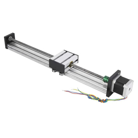 Heavy Duty NEMA 17 Linear Guide Stage Actuator Featuring 0808 Lead Screw Rail Long Throw Sliding Table, aluminum, plug and play design.