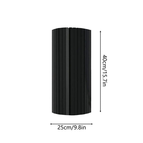 Heavy Duty Self Adhesive Garage Wall Corner Guard With Thick Eva Foam Pad To Shield Your Rig Door From Bad Hits And Bumper Scrapes Quick Peel Stick Edge Padding, black cylindrical design, dimensions 40cm x 25cm.