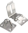 Heck Yeah Durable High Grade Stainless Steel Door Latch With Secure Padlock Buckle and Rustproof Gate Hasp in silver finish.