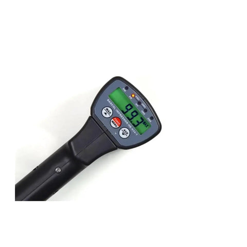 Heavy Duty Digital Barcol Hardness Tester For Aluminum Metal Alloy Inspection Gauge displaying max value of 99.3 while held.