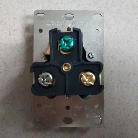 Heavy Duty Flush Mount Power Receptacle Nema 6 30R 30 Amp with solid brass contacts and wiring terminals.