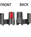 Two Pack Docking Station Wall Mount Storage Brackets showing front and back view for V7 through V15 Outsize Cordless Stick Vacuums.