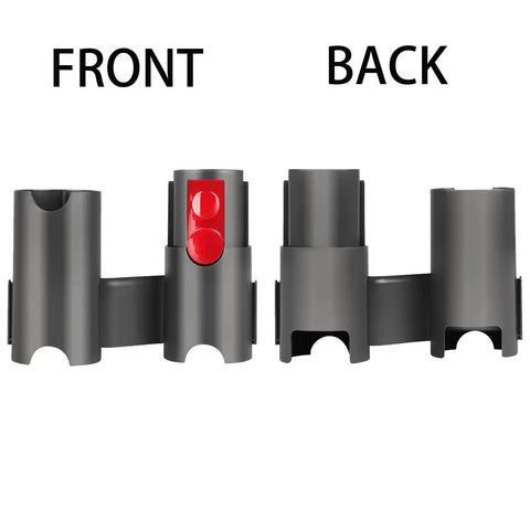 Two Pack Docking Station Wall Mount Storage Brackets showing front and back view for V7 through V15 Outsize Cordless Stick Vacuums.