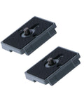 Pack Of 2 Quick Release Plates With One Quarter Inch Screw For RC2 Rapid Connect System, Durable Aluminum Alloy Build With Grippy Rubber Pad