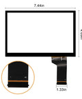 6.5 Inch Touch Screen Digitizer Replacement For VW Jetta Passat Tiguan Polo Magotan CC Golf GLI Scirocco And Skoda Octavia Yeti With 40 Pin Cable Interface LCD Not Included shown with dimensions.