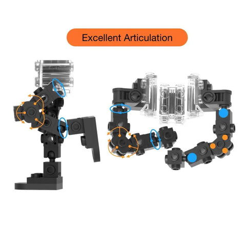 Pivot Link For Mecha Frame F506 Multi Angle Elbow And Knee Joints Slim Clip Design For Custom Mechs Flexible Low Profile Mechanisms Smooth Movement Plug And Play Ready 20 Pieces Bundle For Easy Build And Upgrade showing articulated black joints