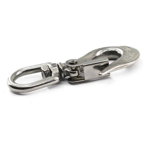 Premium Pro Grade 304 Stainless Steel Swivel Eye Lifting Hook Delivering Smooth 360 Degree Spin And Built Like A Tank For 150 Kg Rigging Jobs In 3/16 Inch Size, close-up view.