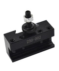 Marddpair OXA 250-002 quick-change turning tool holder; black metal post with threaded stud and nut