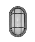 Bulkhead Outdoor Integrated LED Wall Light With Wet Rating 434 Lumens 6.2W 5000K Cool White Frosted Ribbed Lens Aluminum Housing