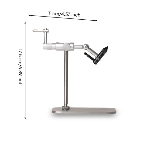 Rock Your Fly Tying Game With This Premium Hardened Steel Vise featuring an adjustable head and sturdy base, 17.5 cm tall.