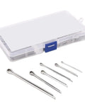 304 Stainless Steel Cotter Pin Clip Assortment Kit 340 Pieces In Six Sizes For Auto Repairs Trucks Lawn Mowers Mechanics Pro Grade Quick Install Fasteners in storage case