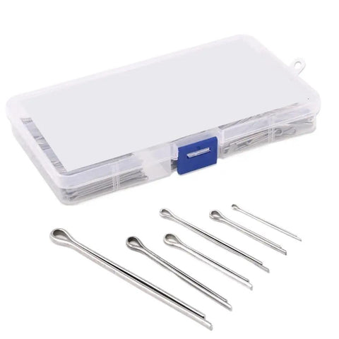 304 Stainless Steel Cotter Pin Clip Assortment Kit 340 Pieces In Six Sizes For Auto Repairs Trucks Lawn Mowers Mechanics Pro Grade Quick Install Fasteners in storage case