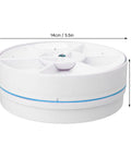 Slick Portable Countertop Mini Dishwasher Cordless Compact Sink Cleaner For Rv Apartments And Home Lightweight Fruit Veggies Washing Easy Setup No Sweat, 14cm round, white ABS material.