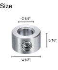 8 Piece Set Screw Shaft Collars For 1/4 Inch Bore 304 Stainless Steel 1/2 Inch Outer Diameter 5/16 Inch Width Axle Collar Clamp