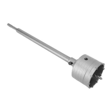 Sonew 90mm Concrete Hole Saw Kit With Heavy Duty Masonry Drilling Set And 350MM Round Shank Rod For Hard Brick Cement And Reinforced Concrete Work Made From Tough Tungsten Alloy Steel, angled view