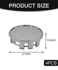 Heavy Duty Abs Wheel Center Caps 4 Pack Rust Proof Snap In Hub Covers Universal 2.12 Inch Outer Diameter Silver Finish product size view.