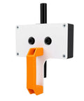 LiebeWH Automatic Wire Threading Tool Kit With Drill Attachment Electric Cable Threader side view with orange handle and black pole.