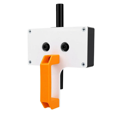 LiebeWH Automatic Wire Threading Tool Kit With Drill Attachment Electric Cable Threader side view with orange handle and black pole.