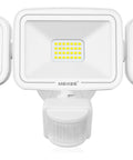 Lit 42W LED Outdoor Flood Light With Motion Sensor, 3600LM 6500K, IP66 Waterproof, 3 Adjustable Heads