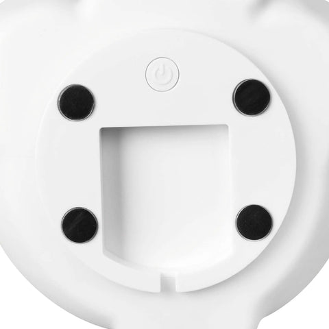 Bottom view of Multicolor LED Silicone Night Light Brontosaurus Tap Light For Kids Nursery Decor Rechargeable power button