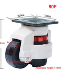 Heavy Duty Retractable Leveling Caster Set Of Four Featuring Badass Swivel Action And Massive 1000 Pound Load Capacity, showing adjustable caster wheel dimensions.