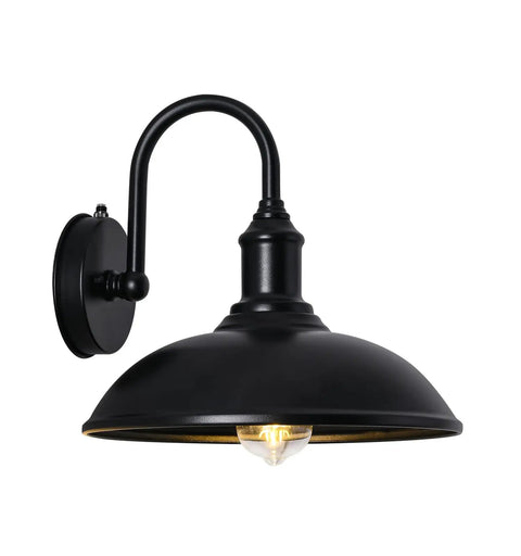 Gooseneck Barn Light Outdoor Fixture With Dusk To Dawn Sensor Black Retro Exterior Porch Garage Light For Patio And Yard Weatherproof Exterior Lighting
