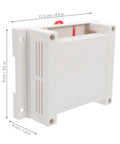 Side view of Flame Retardant ABS Junction Box for wall mounted outlets showing measurements and design.