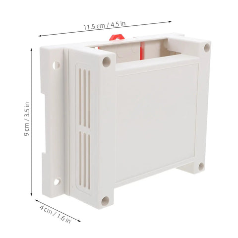 Side view of Flame Retardant ABS Junction Box for wall mounted outlets showing measurements and design.