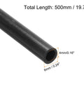 Close-up of Beefy Carbon Fiber Tube Set 4 Pcs 4x6x500mm Pultruded Tubing for RC Planes, showing measurements and material detail.