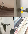 Top Shelf Stainless Steel Cabin Hooks And Eye Latches For Shed Doors Windows Straight Up Heavy Duty Rustproof Windproof Safety Catch Locks Includes Mounting Screws in multiple installations on doors.