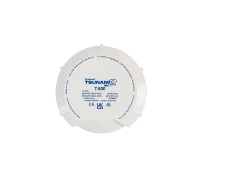 Tsunami Mk2 800 GPH Replacement Motor Cartridge For Bilge Pumps top view with label markings