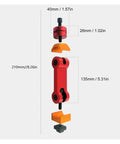 Heavy Duty Cnc Mill Positioner Featuring Adjustable T Slot Work Stop And Visual Locator For Dead Nuts Machining Precision and Boss Level Flex Rig dimensions showing red and orange components.