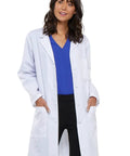 Unisex 40 Inch White Lab Coat With Button Front Notched Lapels Chest Pocket And Two Patch Pockets Center Back Vent Large Size