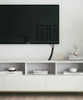TV with 25 Foot One Quarter Inch Cable Management Sleeve Protector Expandable Braided PET Wire Loom neatly organizing cables