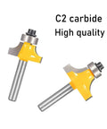 Roundover Router Bit Set Four Piece With 1/4 Inch Shank Radii 1/8 1/4 3/16 5/16 Bearing Guide For Smooth Edge Rounding
