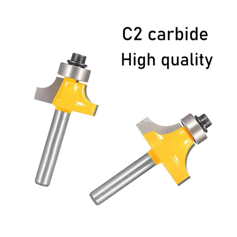 Roundover Router Bit Set Four Piece With 1/4 Inch Shank Radii 1/8 1/4 3/16 5/16 Bearing Guide For Smooth Edge Rounding