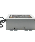 Reliable Serious Juice 55 Amp 120V To 12V DC Power Converter With Built In Three Stage Smart Battery Charger side view with output ports.