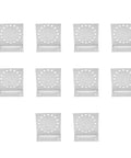 Heavy Duty Aluminum Alloy Angle Bracket Set For Fence And Construction Ten Pieces 3.2 By 1.2 By 3.5 Inch Corner Braces shown in ten pieces