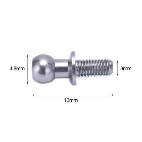 Metal Ball Screws Set For RC Car Link Rod Shock Absorbers End Fasteners Replacement Spherical Bolts 3mm x 4.8mm x 13mm dimensions