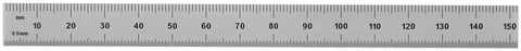 Pro Grade Built Tough 6 Inch Steel Rule With 150mm Metric And Imperial Graduations, 1/10 And 1/100 Inch Markings, satin chrome finish