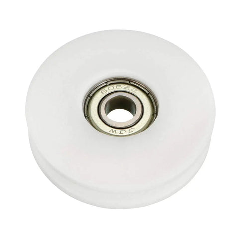 2Pcs Heavy Duty Ball Wheels And Pulleys, 50Mm Od With 8Mm Center Hole, V Groove Nylon Track Rollers For T Slot Rails, White Wheel with Bearing.